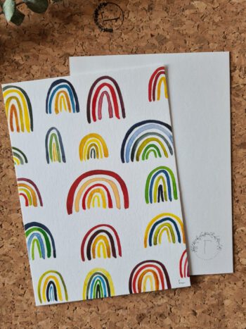 Regenbogen Postkarte für Kinder A6 Grußkarte Kinder Geburtstag Karte zur Geburt Karte zur Taufe Karte zur Kommunion