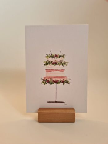 Aquarelltorte Grußkarte personalisierbar Hochzeit Geburtstag