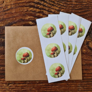 Glückspilz 12er Set Aufkleber 12 Aquarellsticker