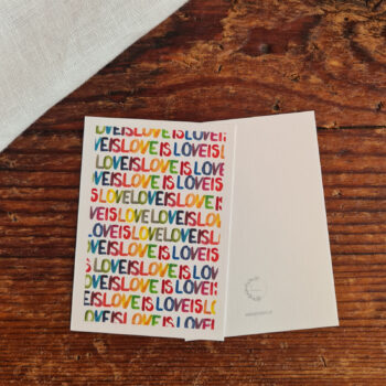 Love is Love Postkarte für dich pride LGBTQ bunt Aquarelle – Bild 4