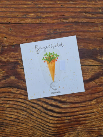 Bügelbild Erdbeere Eiswaffel Wildblumen Idee Geschenk Mohnwaffel Wildblumen Gruß Glückwunsch Aufkleber Geschenk