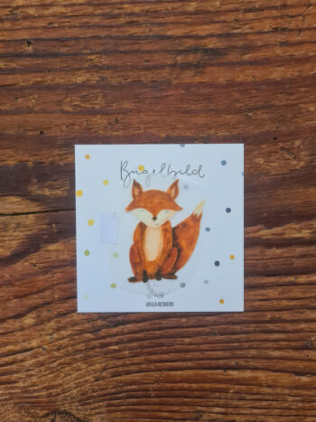 Bügelbild Fuchs GeburtstagIdee zur Geburt Gruß Glückwunsch Aufkleber Geschenk