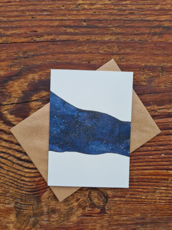 Nachtblau Trauer Sternenkind Postkarte Klappkarte Nachthimmel Herz Aquarell Trauer A6 aquarellgemalte Karte personalisiert – Bild 3