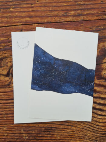 Nachtblau Trauer Sternenkind Postkarte Klappkarte Nachthimmel Herz Aquarell Trauer A6 aquarellgemalte Karte personalisiert