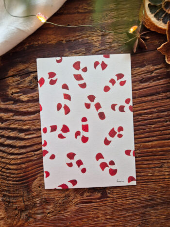 Zuckerstangen rot weiß Karte Weihnachten Grußkarte A6 Weihnachten – Bild 3