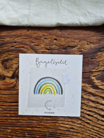 Bügelbild Regenbogen GeburtstagIdee zur Geburt Gruß Glückwunsch Aufkleber Geschenk