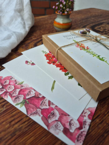 Florale Geschenkbox 20 florale Postkarten Set Geburtstagsgeschenk Postkarten A6 florale Aquarelle handgemalt